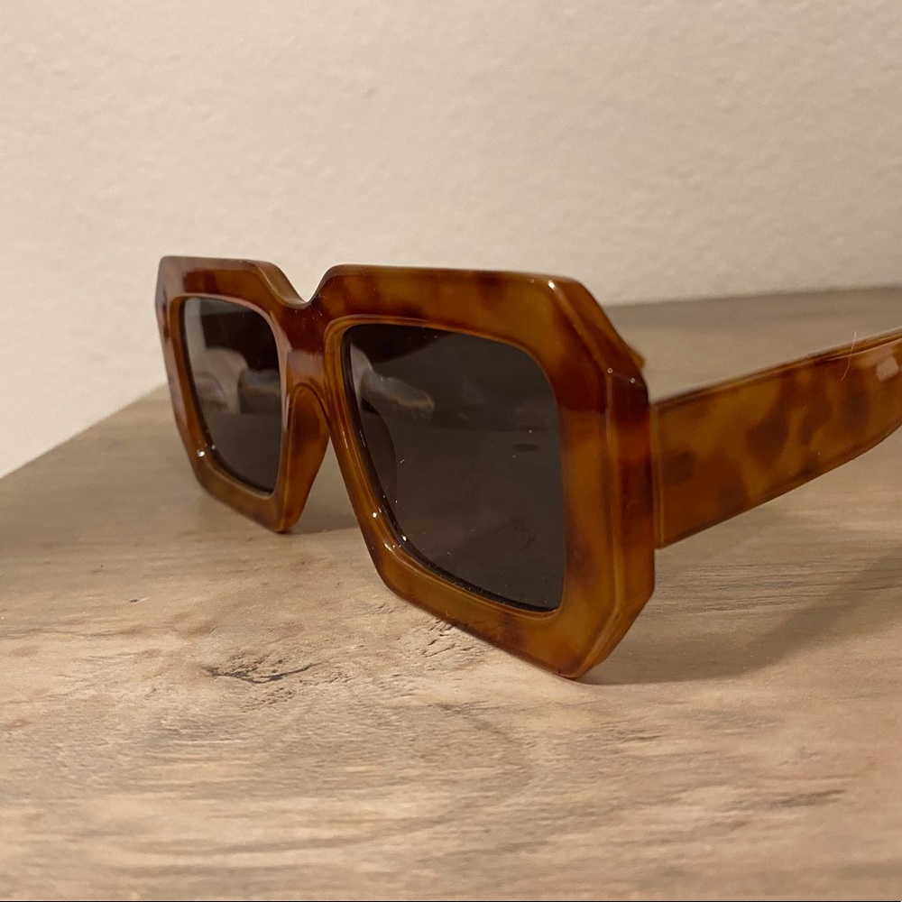 Mango brown square sunglasses
